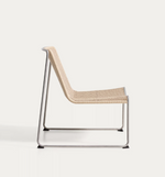 TAVARI Stackable armchair in beige synthetic rope cord and brushed-effect stainless steel