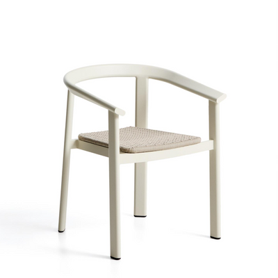 ERICE Stackable chair in aluminium and ecru rope