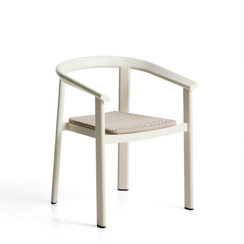 ERICE Stackable chair in aluminium and ecru rope