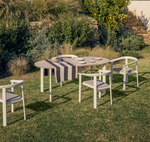 ERICE Stackable chair in aluminium and ecru rope