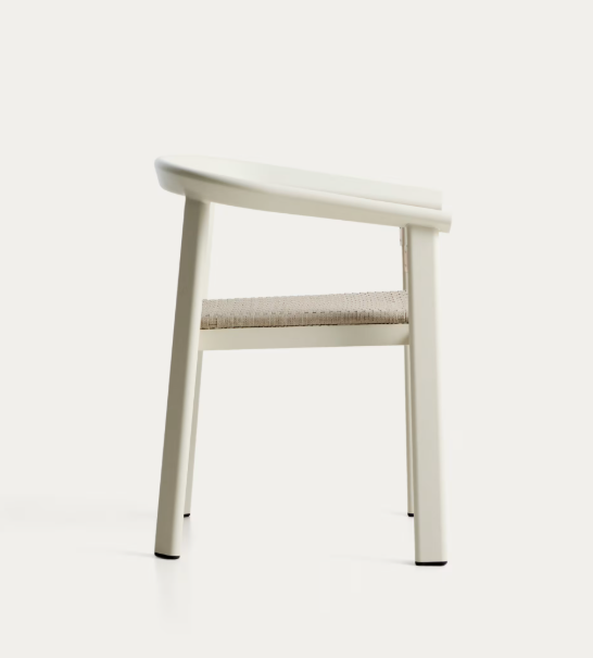 ERICE Stackable chair in aluminium and ecru rope