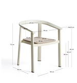 ERICE Stackable chair in aluminium and ecru rope