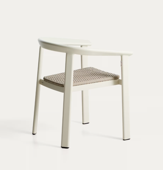 ERICE Stackable chair in aluminium and ecru rope