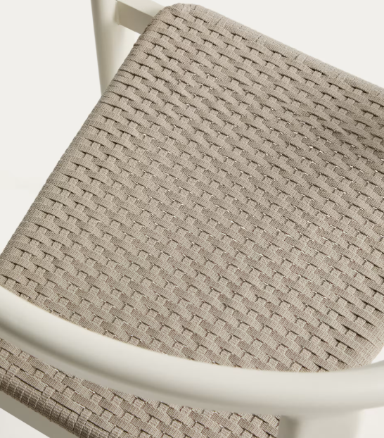 ERICE Stackable chair in aluminium and ecru rope
