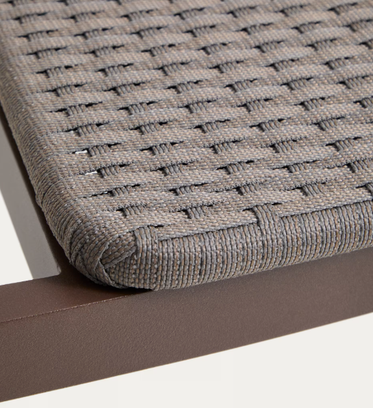ERICE Stackable chair in aluminium and brown rope