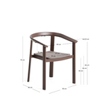 ERICE Stackable chair in aluminium and brown rope