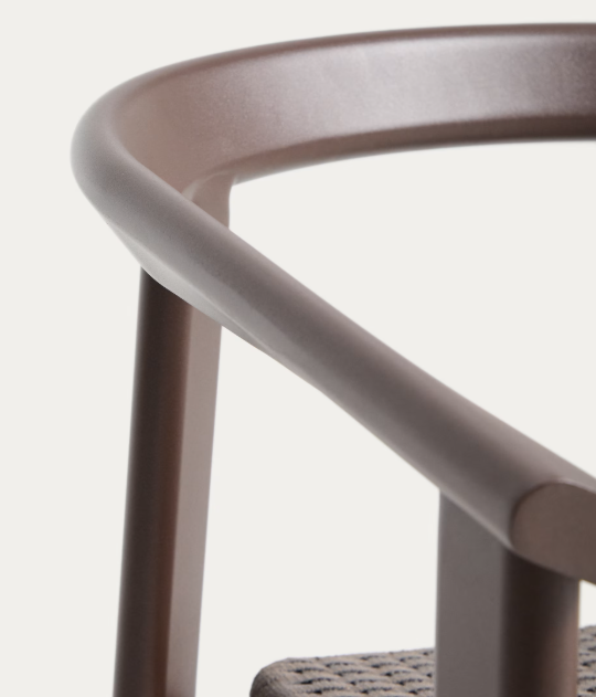 ERICE Stackable chair in aluminium and brown rope