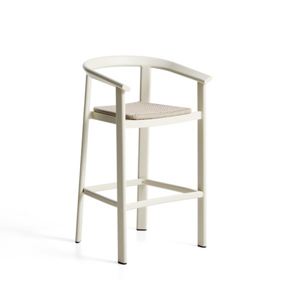 ERICE stool in aluminium and ecru rope cord 75cm