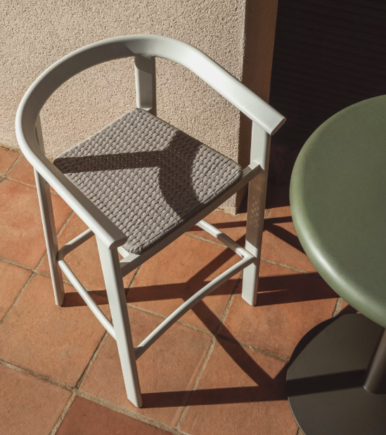 ERICE stolac od aluminija i ecru užeta 75 cm
