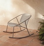 ATRANI rocking chair in galvanized steel and taupe rope