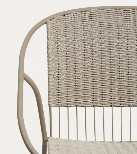ATRANI rocking chair in galvanized steel and taupe rope