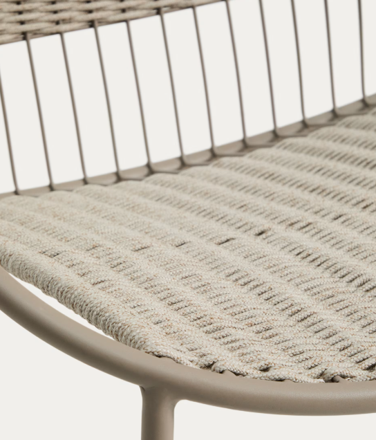 ATRANI rocking chair in galvanized steel and taupe rope