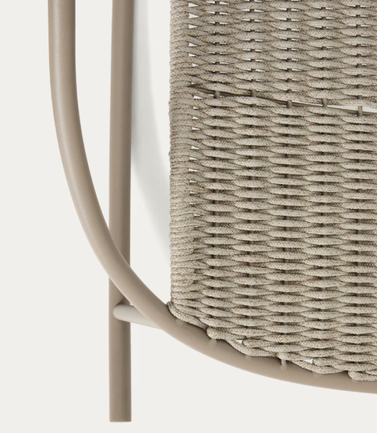 ATRANI rocking chair in galvanized steel and taupe rope