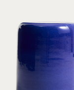 MESQUIDA Outdoor side table in ceramic with glazed blue finish Ø 35cm