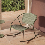 ATRANI rocking chair in galvanized steel and green rope