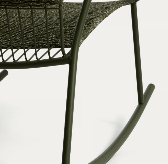 ATRANI rocking chair in galvanized steel and green rope
