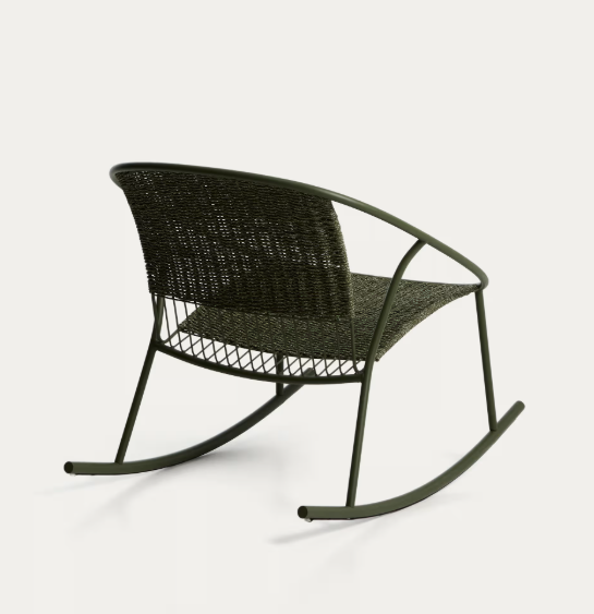 ATRANI rocking chair in galvanized steel and green rope