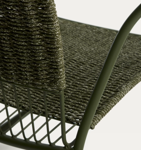 ATRANI rocking chair in galvanized steel and green rope