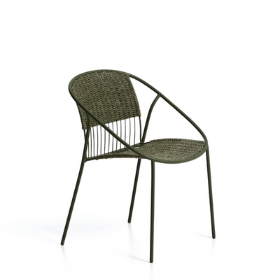 ATRANI chair in galvanized steel and green rope