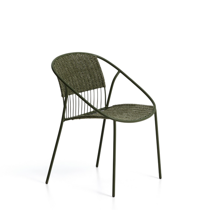ATRANI chair in galvanized steel and green rope