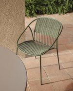 ATRANI chair in galvanized steel and green rope