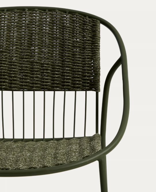ATRANI chair in galvanized steel and green rope