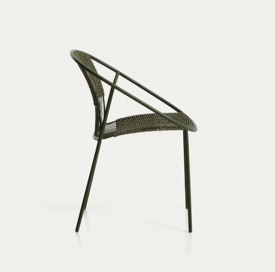ATRANI chair in galvanized steel and green rope