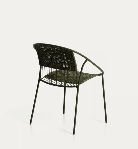 ATRANI chair in galvanized steel and green rope