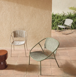 ATRANI chair in galvanized steel and green rope