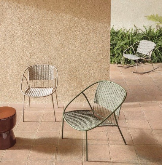 ATRANI chair in galvanized steel and green rope