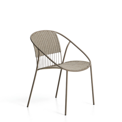 ATRANI chair in galvanized steel and taupe rope