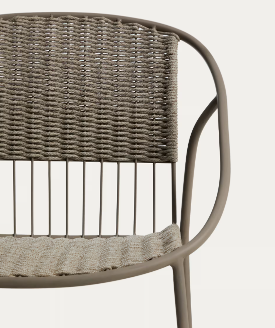 ATRANI chair in galvanized steel and taupe rope