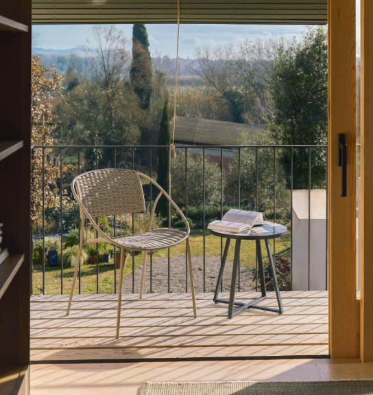 ATRANI chair in galvanized steel and taupe rope