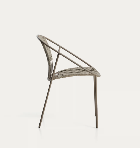 ATRANI chair in galvanized steel and taupe rope