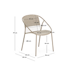 ATRANI chair in galvanized steel and taupe rope