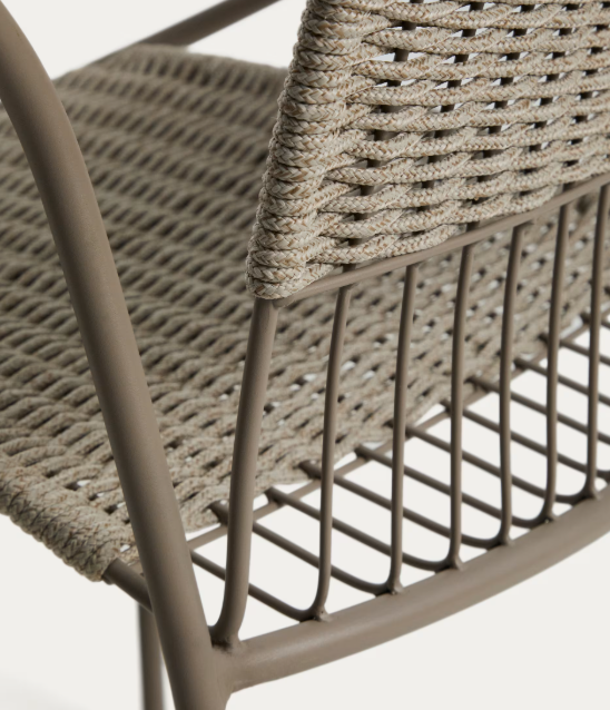 ATRANI chair in galvanized steel and taupe rope
