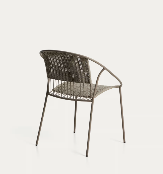 ATRANI chair in galvanized steel and taupe rope