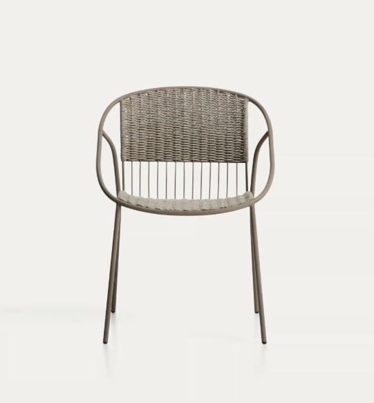ATRANI chair in galvanized steel and taupe rope