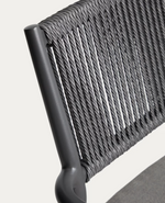 ARGASI Chair in graphite aluminium and dark grey synthetic rope cord