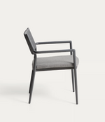 ARGASI Chair in graphite aluminium and dark grey synthetic rope cord