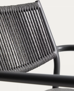 ARGASI Chair in graphite aluminium and dark grey synthetic rope cord