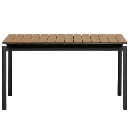 CANYELLES Outdoor extendable table in polywood and aluminium in light grey 140 (200) x 90cm