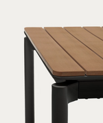 CANYELLES Outdoor extendable table in polywood and aluminium in light grey 140 (200) x 90cm