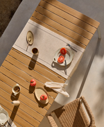 CANYELLES Outdoor extendable table in polywood and aluminium in light grey 140 (200) x 90cm