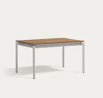 CANYELLES Outdoor extendable table in polywood and aluminium in light grey 140 (200) x 90cm