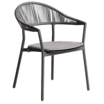 ALIMIA Stackable outdoor chair in ecru aluminium with beige synthetic rope
