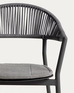 ALIMIA Stackable outdoor chair in ecru aluminium with beige synthetic rope