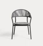 ALIMIA Stackable outdoor chair in ecru aluminium with beige synthetic rope