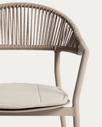 ALIMIA Stackable outdoor chair in ecru aluminium with beige synthetic rope