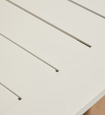 LIVORNO extendable table in ecru aluminium with wood-effect legs 233(350) x 100cm